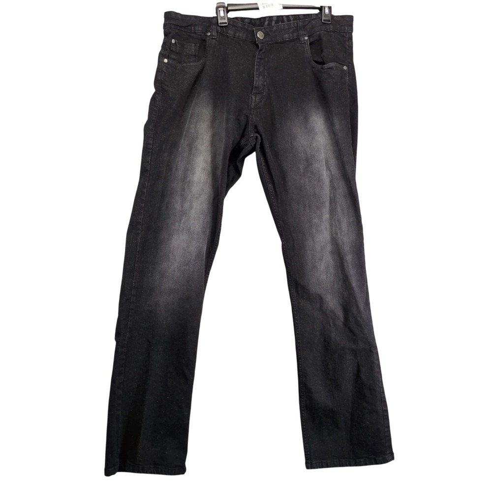 Zubaz Jeans Men's 38x35 Black Straight Leg‎ Stretch Denim Y2K Streetwear Gothic